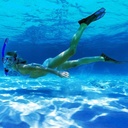 Aletas Natación Snorkeling Ajustable Flexibles Talón Abierto