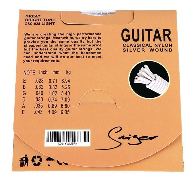 Cuerdas Guitarra Clásica Set 6 Pz Nylon Resistente Calidad