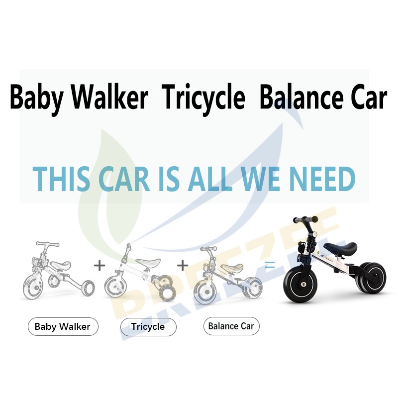 Triciclo Infantil 3 En 1 Bici Equilibro Pedales Ajustables